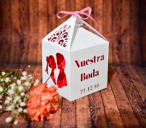 15 Cajas Caladas Boda Casamiento Personalizadas