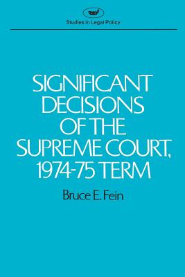 Libro Significant Decisions Of The Supreme Court 1974-75 ...