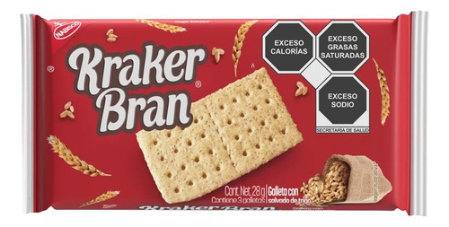 4 Pzs Nabisco Galleta Integral Kraker Bran 252gr