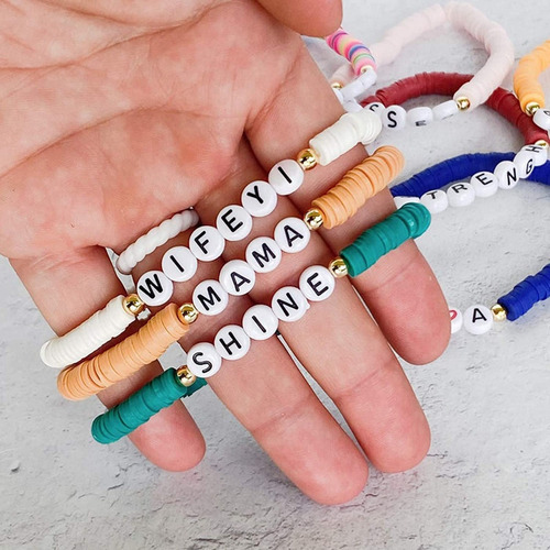Cuentas Pulseras Cuentas Letras Acrílico Bisuteria Chaquiras