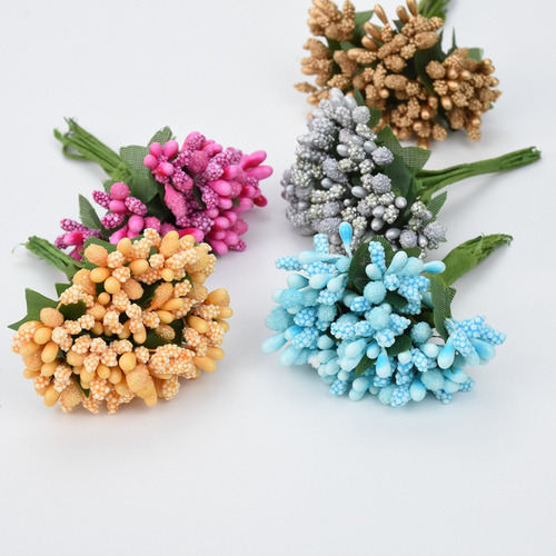 144 Unidades Por Lote De Flores Artificiales Pequeñas Con Fo