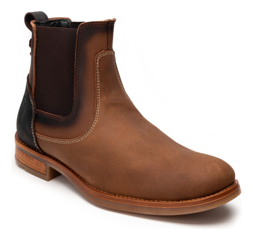 Bota Tipo Chelsea Color Miel Caballero Piel Espartanos 1860