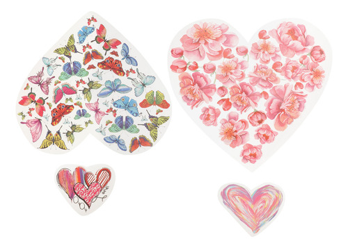 Calcomanía Termoadhesiva En Forma De Corazón Con Estampado D