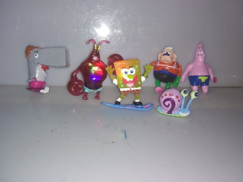 Figuras Bob Esponja Patricio Calamardo Gary Arenita Con Luz 