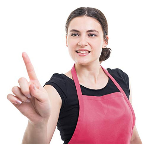 Delantal Rosa De 6 Piezas Para Mujeres Y Adultos, Unisex, Du