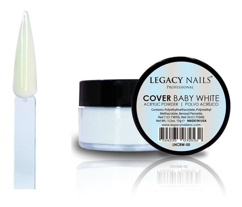 Polvo Acrilico Legacy Nails Cover Baby White 15 Gr