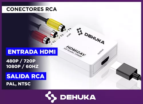 Adaptador Conversor Hdmi A Rca Dehuka Para Dispositivos Con Salida Rca  1080p Tv Monitor Proyector Compatible