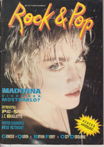 Argentina Madonna 1986 Cover Tapa Foto Nota Revista Magazine