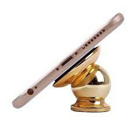 Imagen 2 de 3 de Soporte De Celular Magnetico Ultra Resistente Dorado