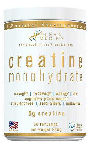 X2 Creatina Monohidratada 300g 60sv Sin Sabor - Alpha Medica