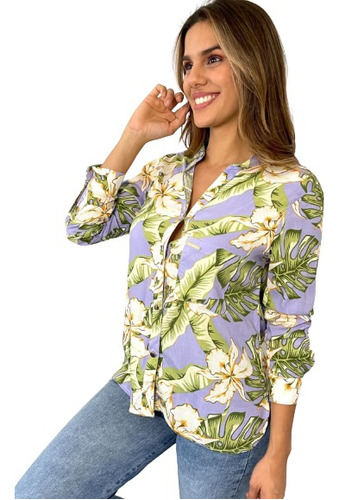 Camisera Botones M/l Estampada (w250)