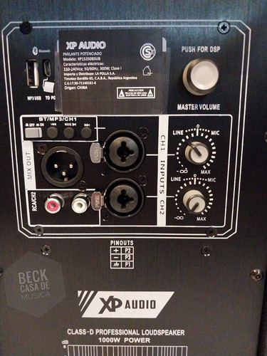 Imagen 4 de 10 de Bafle Activo Xp Audio 600w 15 Pulgadas Dsp Bluethooth Mp3