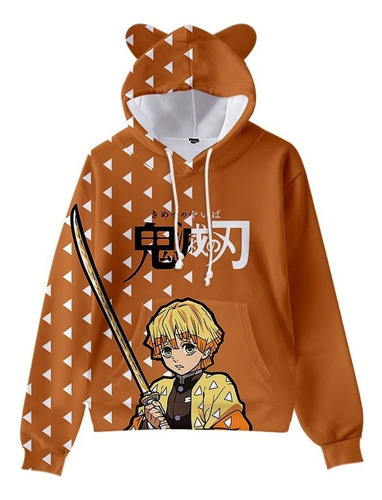 Sudadera Con Capucha Con Orejas Gato, Demon Slayer Nezuko