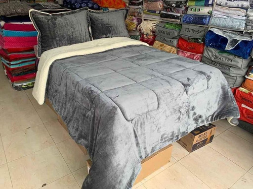 Plumón Térmico Ovejero Y Piel Durazno Cama Doble En Oferta