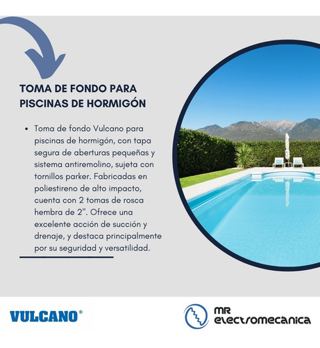 Imagen 3 de 10 de Toma Fondo Marca Vulcano / Para Piscinas De Hormigón 125000