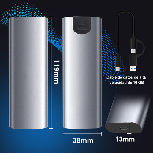 Case Gabinete Disco Duro Ssd M.2 Nvme Ngffssd Tipo C Usb 3.2