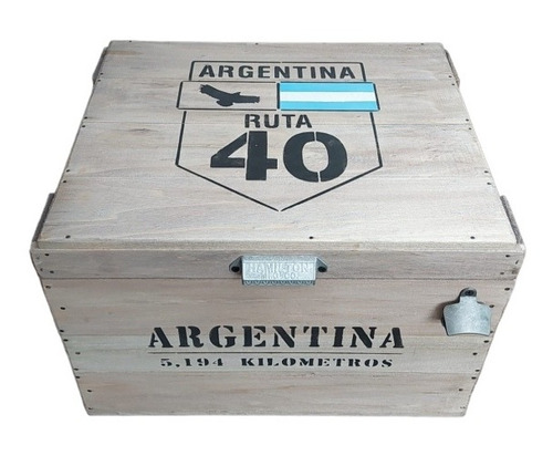 Frapera De Madera Cooler Hielera Vintage Ruta 40