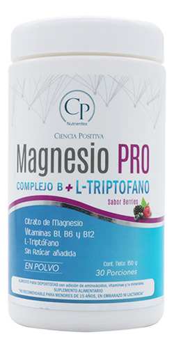 Magnesio Pro Complejo B + Triptofano 150 G, Cpn
