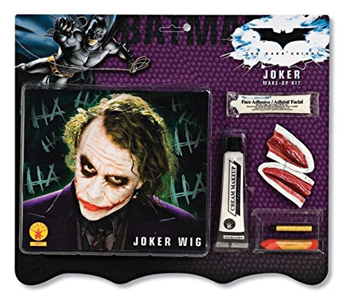 Batman Joker Deluxe Peluca Y Maquillaje Kit, Negro, Un Tamañ