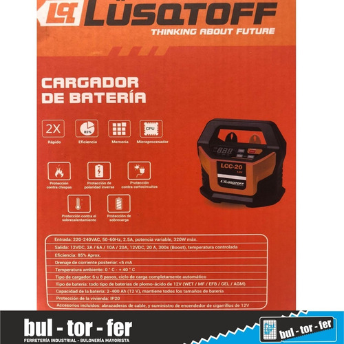 Imagen 4 de 7 de Cargador De Bateria 20a Lusqtoff 12v Lcc20