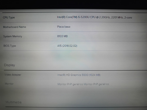 Dell Laptop Ultrabook 5558 Intel Core I5, 8gb Ram, 250gb Ssd Plateado (Usado)