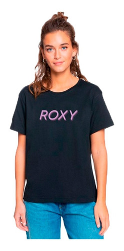 Roxy Remera Lifestyle Mujer Negro-violeta Blw