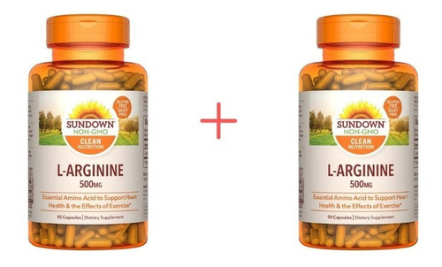 L-arginine 500mg. 90 Cápsulas (sundown) Pack 2 Frascos