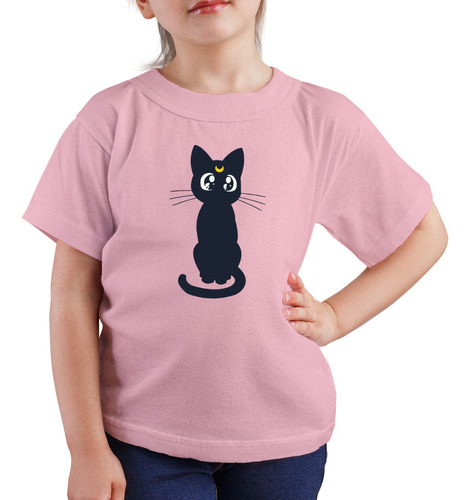 Polera Niños Sailor Moon Luna Gata Anime 100% Algodón Se5