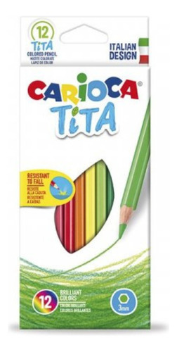 Lápices De Color Carioca Titá Irrompibles. Caja 12 Unidades