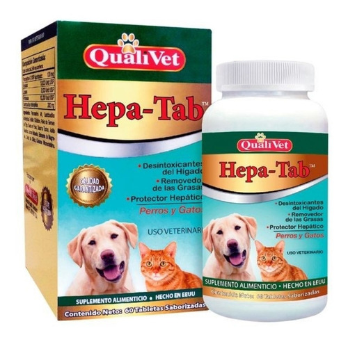 Imagen 1 de 6 de Hepa Tab Vitaminas Perros Gatos Protector Hepatico Higado