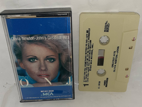 Olivia Newton John Greatest Hits Cassette Made In Usa 