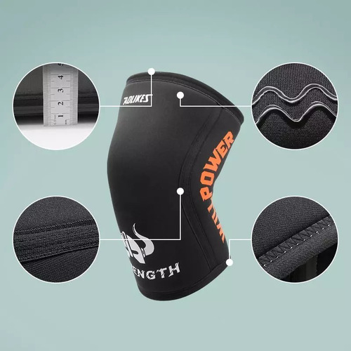 Imagen 2 de 3 de Par De Rodilleras 7mm Compresion Crossfit - Power Lifting
