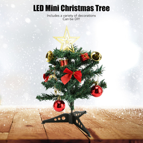 Árvore De Natal Led De Mesa, 30 Cm, Mini Bricolage Artificia