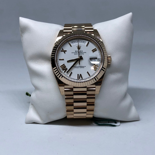 Rolex Daydate Presidente 228235 18k Oro Rosa Cara Blanca