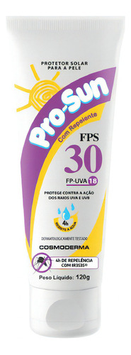 Protetor Solar Fps 30 Com Repelente Prosun - Cosmoderma 120g