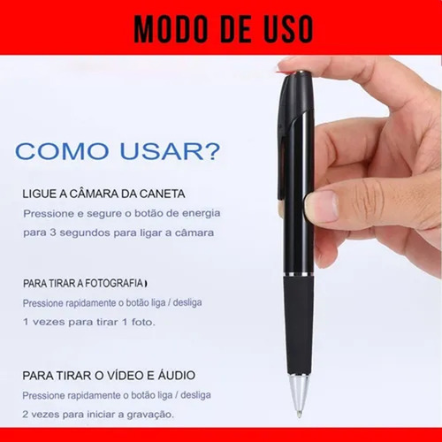 Lápiz Espía Hd, Grabador De Vídeo, Fotos Y Audio Con Bolígra