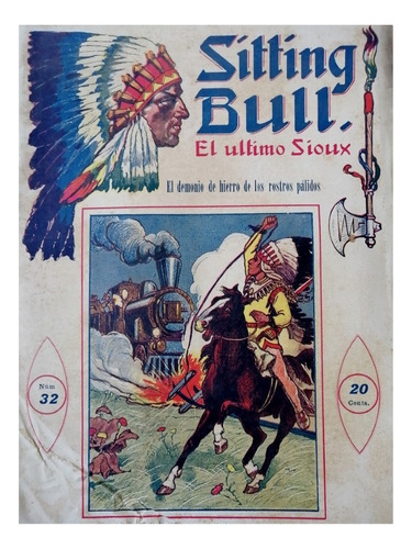 Revista Antigua, Sitting Bull, El Ultimo Siux 1920s, Demonio