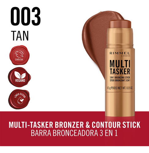 Bronzer 3 En 1 Rimmel London Multitasker Tan 003