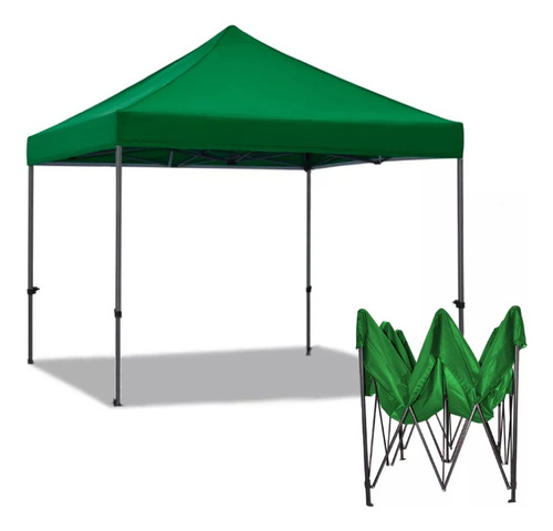 Toldo Plegable 3x3 Impermeable Retractil Verde
