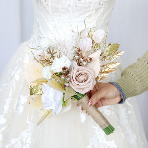 Ramo De Boda Flores Artificiales Flores De Seda, Ramo De