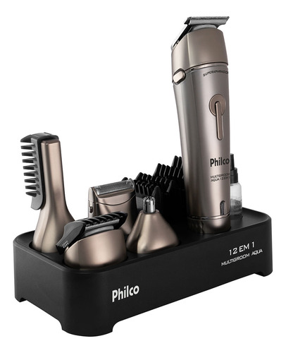 Aparador De Pelos Philco Pap15 Multigroom Aqua 12 Em 1 Cor P