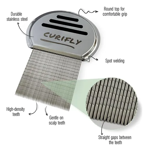 Curifly Peine De Acero Inoxidable, Herramienta Eficaz Para E