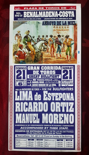 Posters Corridas De Toros X 4 Afiches Impecables 1997 (Usado)