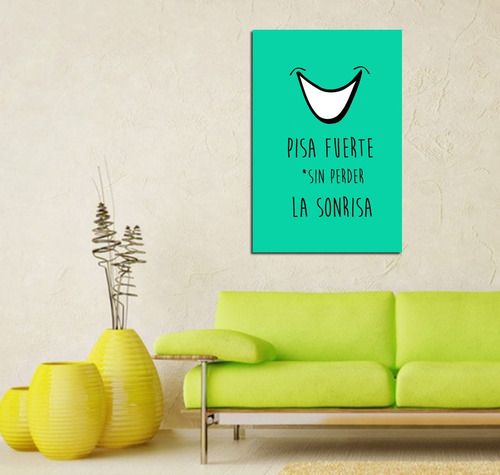 Cuadro 40x60cm Frases Life Happy Sonrisa Feliz