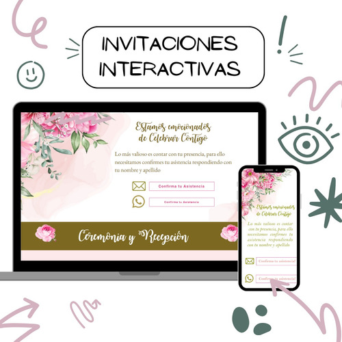 Tarjeta De Invitación Digital Para Bodas - Kemporadesign