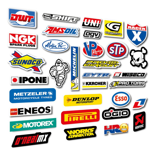 Pack Calcos Stickers Vinilos  Moto Casco Termo - Laminadas 2