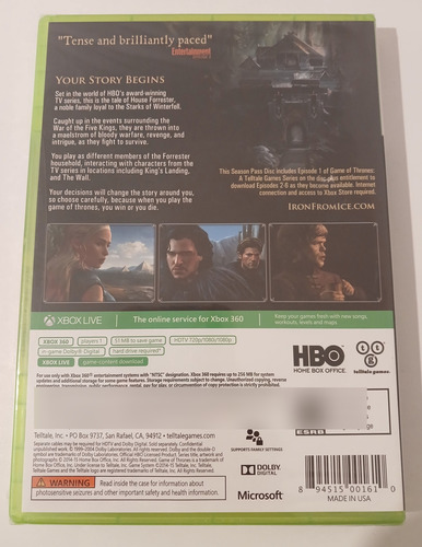 Game Of Thrones Xbox 360 Original Nuevo