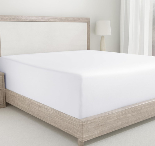 California Design Den Sábana Ajustable 400 Hilos King Color Blanco Diseño De La Tela Liso