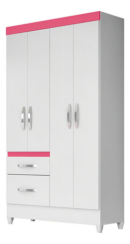 Guarda Roupa Solteiro 4 Portas 8524 Branco Flex Moval