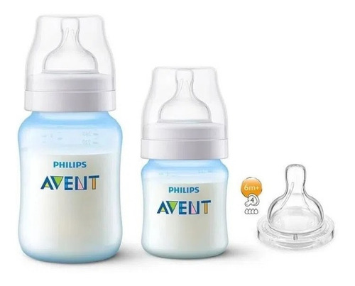 Set Regalo Anti Colico Avent 4 Y 9 Oz  + Tetina 6m+